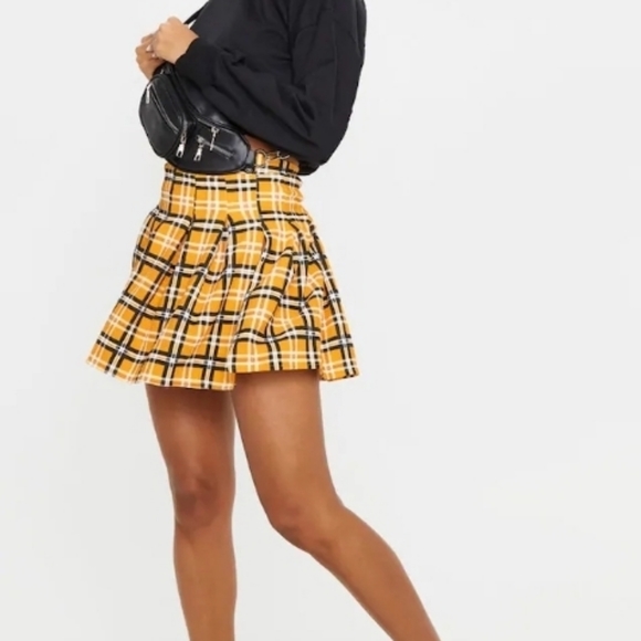 PLT Yellow Checkered Skirt - Picture 2 of 4